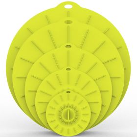5pcs Silicone Fresh-keeping Cover; Microwave Oven Heating Cover; Food Dust-proof Splash-proof Bowl Cover Set; Kitchen Supplies (Color: E.)
