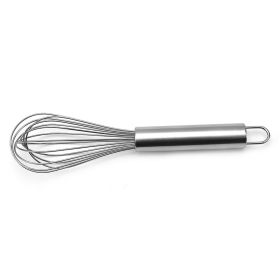 1pc Stainless Steel Whisk; Cooking Mixer; Whisk For Blending; Beating And Stirring; Enhanced Version Balloon Wire Whisk; Kitchen Gadget; 8in/10in (size: 8in Stainless Steel Egg Beater)